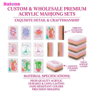 Oh My Mahjong – Jeu de tuiles de Mahjong américain de luxe rose perle, 160 tuiles légères, 4 couches en acrylique, 1 jeu de tuiles de Mahjong américain - Product Image 4