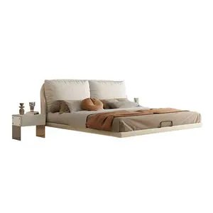 Muebles de dormitorio gran oferta moderno estilo de lujo marco de la cama de madera juego de cama tapizado suspendido suave adultos camas tamaño queen