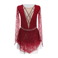 Robe de justaucorps pour filles, patinage artistique, roller, danse, ballet, costume de danse pour compétition de patinage artistique, strass