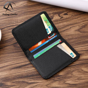 Porte-cartes en cuir de vache véritable Andong, portefeuille court unisexe pour femmes et hommes, porte-cartes multi-positions, sacs à main - Product Image 1