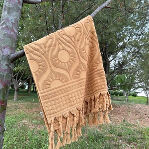 Tùy chỉnh dệt 100% bông Jacquard nổi bãi biển khăn với rìa - Product Image 4