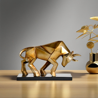 Feng Shui bureau bureau ornements à la main décoration de la maison pièce maîtresse moderne luxe or taureau Animal Statue