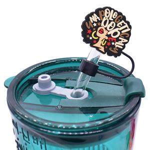 Oferta Especial: Tapones de Silicona Reutilizables de 10mm para Pajitas, Serie Chica Negra, con Cubierta Antipolvo, Accesorios para Bar - Product Image 5