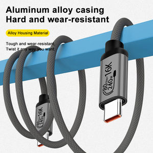 Cable <span class=keywords><strong>de</strong></span> Carga Rápida JustLink OEM ODM <span class=keywords><strong>de</strong></span> 240 W USB4.2 16K 80 Gbps Tipo-C a Tipo-C con Funda <span class=keywords><strong>de</strong></span> Nailon para Teléfono, Auriculares y Reloj - Product Image 6