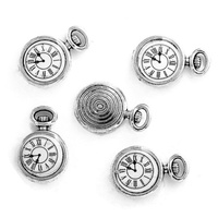 Breloques innovantes pour la fabrication de bijoux DIY, pendentif montre en alliage de zinc, breloque horloge 17x11mm 1.3g