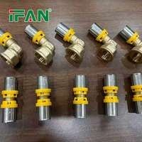 IFAN PEX Al PEX Pipe U/TH Profile Universal Elbow Tee Socket Brass Forged Press Fittings