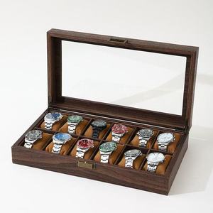 Boîtes de présentation et de rangement pour montres en cuir PU texturé effet écorce, à 2, 3, 6, 10, 24 et 12 compartiments - Product Image 6