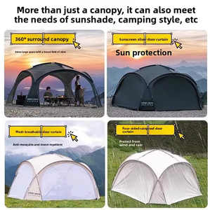 Carpa de Techo Abombado Negra Estándar, Toldo Protector Solar UV, Refugio para Acampar al Aire Libre, Resistente a la Lluvia, <span class=keywords><strong>Impermeable</strong></span> 2000-3000mm, <span class=keywords><strong>Plegable</strong></span> - Product Image 4