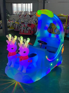 Véhicule de loisirs pour enfants en forme de renne, 12V, à batterie, pour les fêtes, vente en gros, 0618, conception biplace - Product Image 5