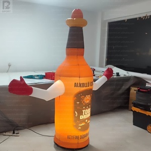 Bouteille de bière géante gonflable dansante avec lumière LED, logo personnalisé, figurine gonflable pour la publicité des festivals de bière - Product Image 3