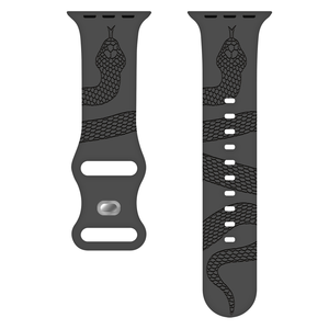Correa de silicona con diseño de serpiente grabada con láser para <span class=keywords><strong>Apple</strong></span> Watch 49mm 45mm 44mm hebilla de mariposa pulsera de goma para iwatch - Product Image 6
