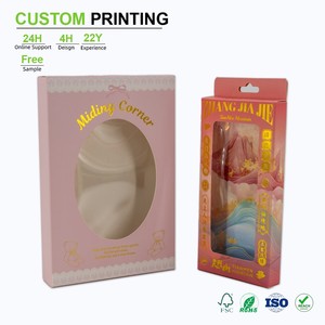 Caja <span class=keywords><strong>de</strong></span> Ventana Portátil Personalizada y Reutilizable <span class=keywords><strong>con</strong></span> Asa, Embalaje <span class=keywords><strong>de</strong></span> Cartón Ecológico Reciclable, Grabado en Relieve, Bronceado, Biodegradable - Product Image 1