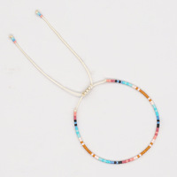 Perles de rocaille japonaises de petite taille Miyuki, Bracelet réglable en macramé fait à la main pour femmes MI-B210098