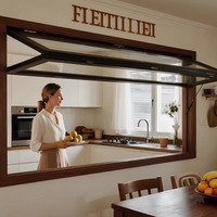 Ventana Plegable Vertical Insonorizada Minimalista de Aleación de Aluminio con 1 Año de Garantía para Cafetería, Tienda de Té con Leche, Cocina, Bar, Baño