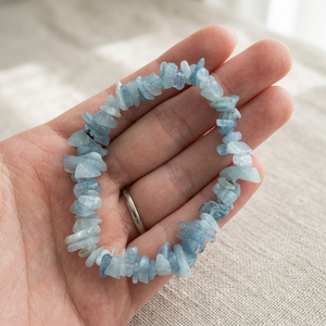 Wholesale Classic Style Blue Aquamarine Chakra <b>Healing</b> Crystal Stone <b>Bracelet</b> Fashion Beaded Strand Type Bangles - Product Image 3