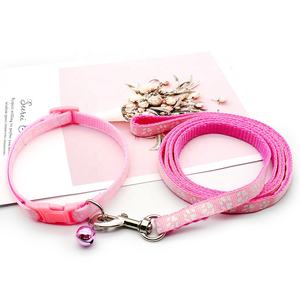 Hunde pfote drucken Leine Hund und Katze im Freien gehen verstellbare Leine Halsband Set Cartoon drucken kleine Haustier Leine - Product Image 3