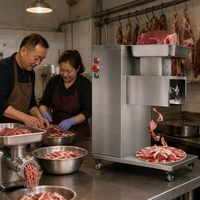 Machine à découper la viande, trancheuse à viande 750 kW avec système de contrôle du poids pour usine de plats préparés et de préparation de repas