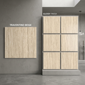 Azulejos de Porcelana Esmaltada Brillante Apollo Beige 800x800mm, Colección Elegante de Pisos de Mármol Beige - Product Image 3