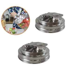 Couvercles pour bocaux Mason en acier inoxydable 304 avec bec verseur et couvercle pour vinaigrette à boire - Product Image 4