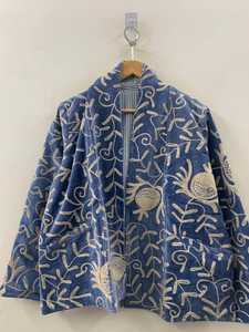 เสื้อแจ็คเก็ตกำมะหยี่ปักลายสัตว์สีเทา แต่งกระดุม ระบายอากาศได้ดี สไตล์วินเทจ งานฝีมือ  เหมาะเป็นของขวัญสำหรับเธอ - Product Image 3