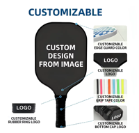 Juego de Palas de Pickleball de Fibra de Vidrio PU de 225g, Ligeras, con Mango Antideslizante, de Calidad Premium, Venta Directa, para Programas de Entrenamiento