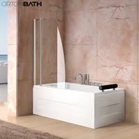 ORTONBATH – cloison de baignoire à charnière et Pivot australien, en verre trempé, pour douche et bain