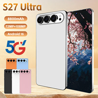Smartphone S27 Ultra 5G, écran LCD HD 7,3 pouces 120 Hz, 16 Go de RAM, 1 To de stockage, appareils photo 108 MP et 72 MP, batterie 8800 mAh, double SIM, Android 15