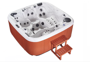 Bain à remous électrique Joyspa de forme carrée pour 5 personnes, éclairage intégré, bain à remous de luxe pour adultes, baignoire en acrylique à vendre - Product Image 4