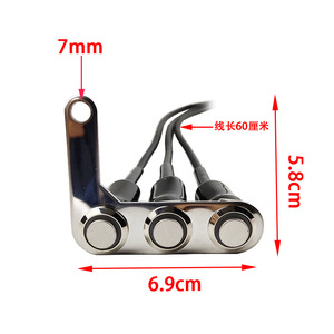 Interruptor de Motocicleta Mochi, Soporte Metálico Retro de Tres Orificios con Luces Azules, Rojas y Verdes para Modificación de Motocicletas - Product Image 3