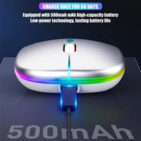Mouse Nirkabel Mini Ultra-tipis Portabel yang Dapat Diisi Ulang, Mouse Nirkabel Vertikal yang Dapat Diisi Ulang untuk Laptop