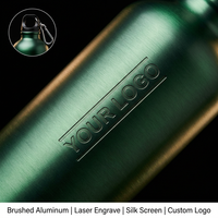 Bouteille d'eau en aluminium recyclé de 500 ml avec logo personnalisé, articles de sport pour cadeaux d'entreprise ESG et événements en gros