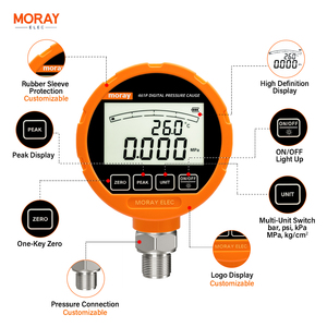 Moray ME260P Agua aire Presión de aceite Bluetooth Manómetro hidráulico Medidor de presión digital inteligente para agua Gas líquido - Product Image 3