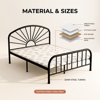 Base de Cama de Hierro Forjado Estilo Nórdico Minimalista, Plataforma Metálica Simple y Elegante, Resistente y Ahorradora de Espacio, Mueble para Dormitorio o Apartamento