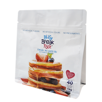 Sachet Doypack Personnalisé en Aluminium Imprimé avec Fermeture Zip Refermable et Fond Plat pour Emballage Alimentaire (Mélange de Crêpes, Gaufres, Poudres)