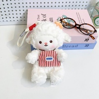 Superzachte marshmallow-textuur knuffelhanger wit lammetje met bakthema accessoire stressverlichtende cadeau voor kinderen en tieners