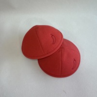 YARMULK Kippah de Lino Naranja Quemado con Bordado Personalizado y Forro con Foto, Kippot para Boda Judía Sephardí, Yarmulke Judaica, Bar Mitzvah