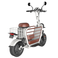 Scooter électrique pliable 48V 500W avec pneus de 14 pouces, deux sièges, mini cyclomoteur électrique avec siège enfant, scooter pour animaux de compagnie