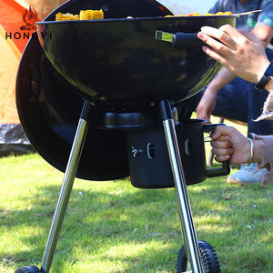 Parrilla de carbón para exteriores Hongyi de 50x63x98cm, parrilla portátil multifuncional con ruedas para acampar en el patio trasero. - Product Image 3