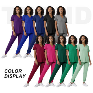 Unisex Scrub Uniform Set Moisture Wicking Split Design For Medical Spa Dental Vet Use - Product Image 2
