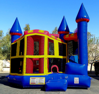 Structure gonflable combinée avec toboggan et mur d'escalade, 4-en-1 pour le plaisir des jeux des enfants et des familles