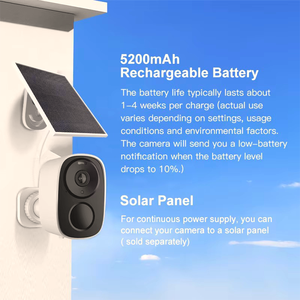 2K Solar Powered <b>WiFi</b> Security <b>Camera</b> Outdoor Motion Detection Color Night Vision Two-Way Audio Cloud 5MP IP66 Waterproof - Product Image 2