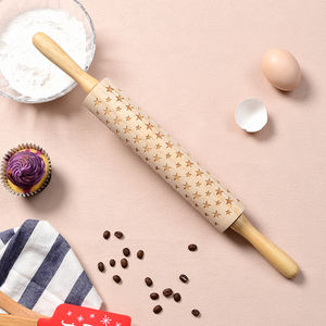 المصنع مباشرة عالية الجودة الخشب المتداول عصا شكل نجمة المطاط الخشب دبابيس اللف طويلة الأمد عصا خشبية - Product Image 6