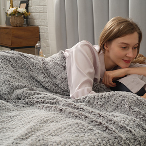 Высокое качество теплое мягкое кроличье меховое электрическое одеяло королевского размера с подогревом для зимы - Product Image 1