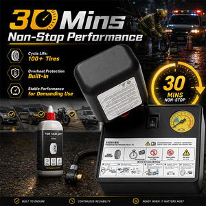Kit de Reparación de Neumáticos Portátil, Juego de Compresor de <span class=keywords><strong>Aire</strong></span> con Manómetro para Mantenimiento de Neumáticos de Automóviles, Motocicletas y Bicicletas - Product Image 6