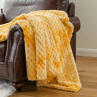 Plaid tricoté en fausse fourrure gaufrée, 900 GSM, très épais, réversible, 50x60 pouces, peluche texturée, couche chaude et écologique pour
