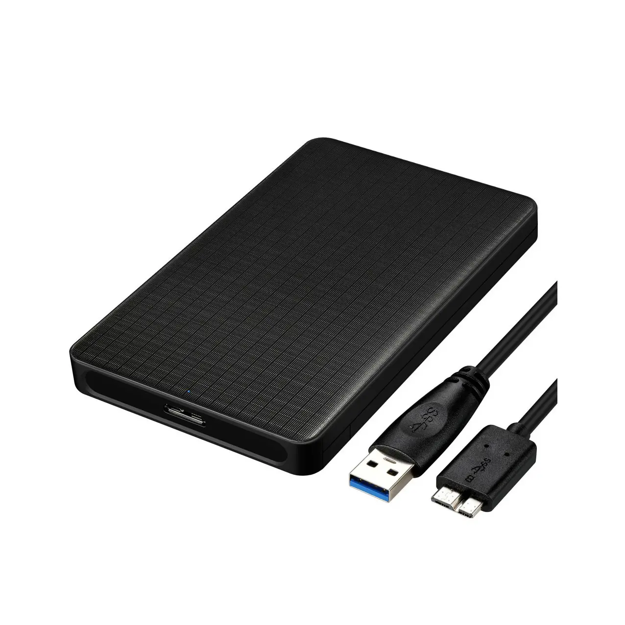 SSD Enclosure Case for SATA 2.5" Hard Drive Solid State Drive USB 3.0 Cable Black Aluminum Disk Box
