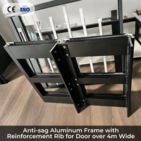 Porte de garage sectionnelle en aluminium à rupture de pont thermique de 60 mm, double isolation, verre Low-E couleur RAL, norme CE, fabrication OEM