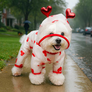 Capa de Chuva para Cães com Estampa de Coração, Impermeável, para Cães de Quatro Patas, Capa de Chuva Completa para Primavera, Roupas para Animais de Estimação para Cães Pequenos e Médios - Product Image 6
