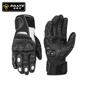 Guantes de Motociclismo SULAITE de Cuero PU, Cálidos para Invierno, Impermeables, Resistentes a Impactos, para Hombre, Rojo, Negro, Blanco, Tallas M, L, XL, 2XL - Product Image 3