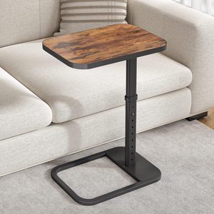<span class=keywords><strong>Table</strong></span> de canapé TV réglable en hauteur avec plateau rabattable, coins arrondis en métal, <span class=keywords><strong>table</strong></span> à collation en forme de C, <span class=keywords><strong>table</strong></span> d'appoint pour manger ou poser un ordinateur portable - Product Image 1